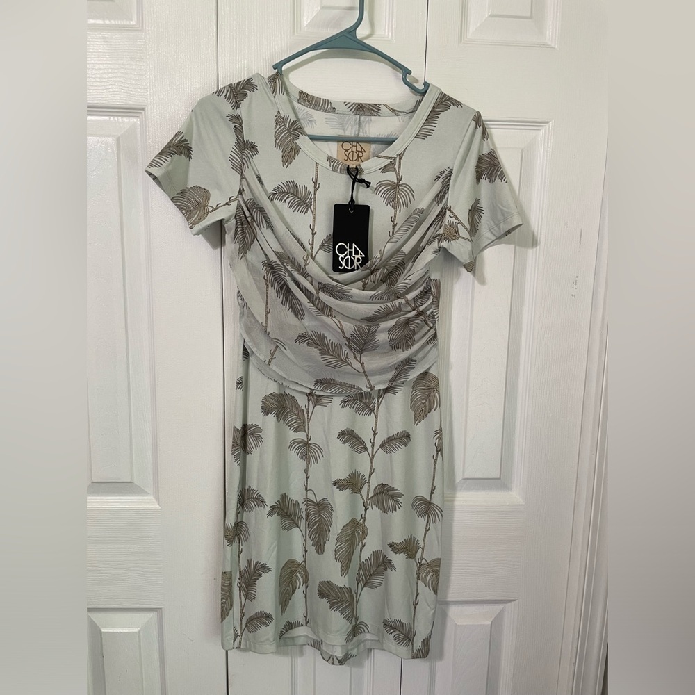 Chaser Women’s NWT Quadrablend Short Sleeve Mesh Crossover Shirt dress Small - Picture 7 of 7